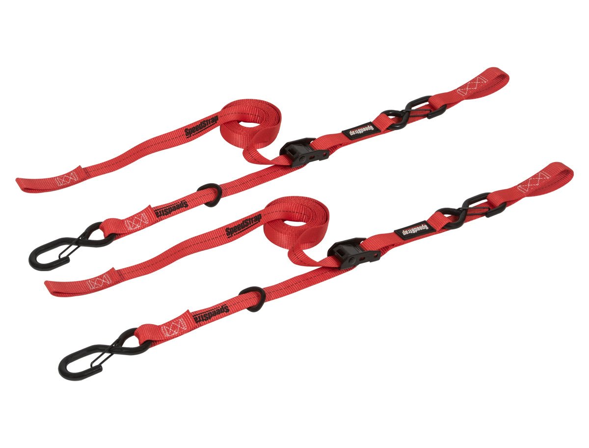 1″ X 10′ CAM-LOCK TIE DOWN WITH SNAP S-HOOKS AND SOFT-TIE (2 PACK)