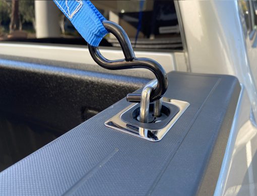 Gunmetal Flush Fit Retractable Tie-Down Anchors (Front Only) | 2014+ Chevy Silverado and GMC Sierra