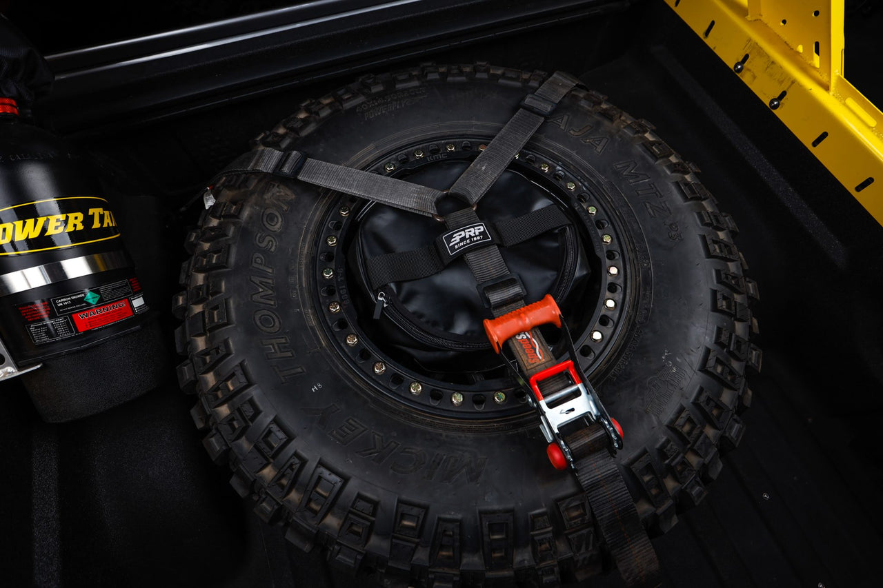 2″ HD 3-POINT SPARE TIRE TIE-DOWN WITH SWIVEL HOOKS