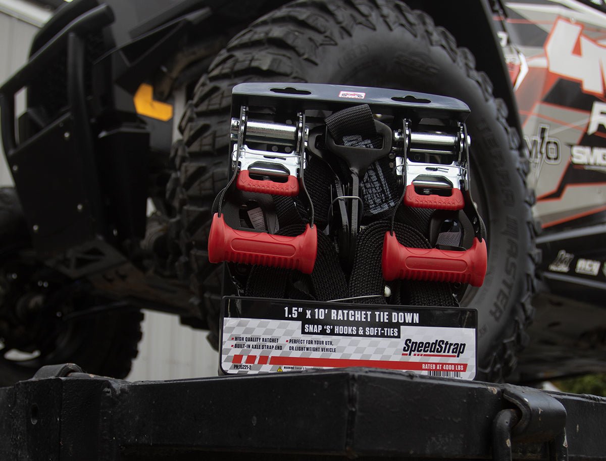 1.5" x 10' Ratchet Tie-Down w/ Soft Tie (2 Pack) - OffRoad HQ