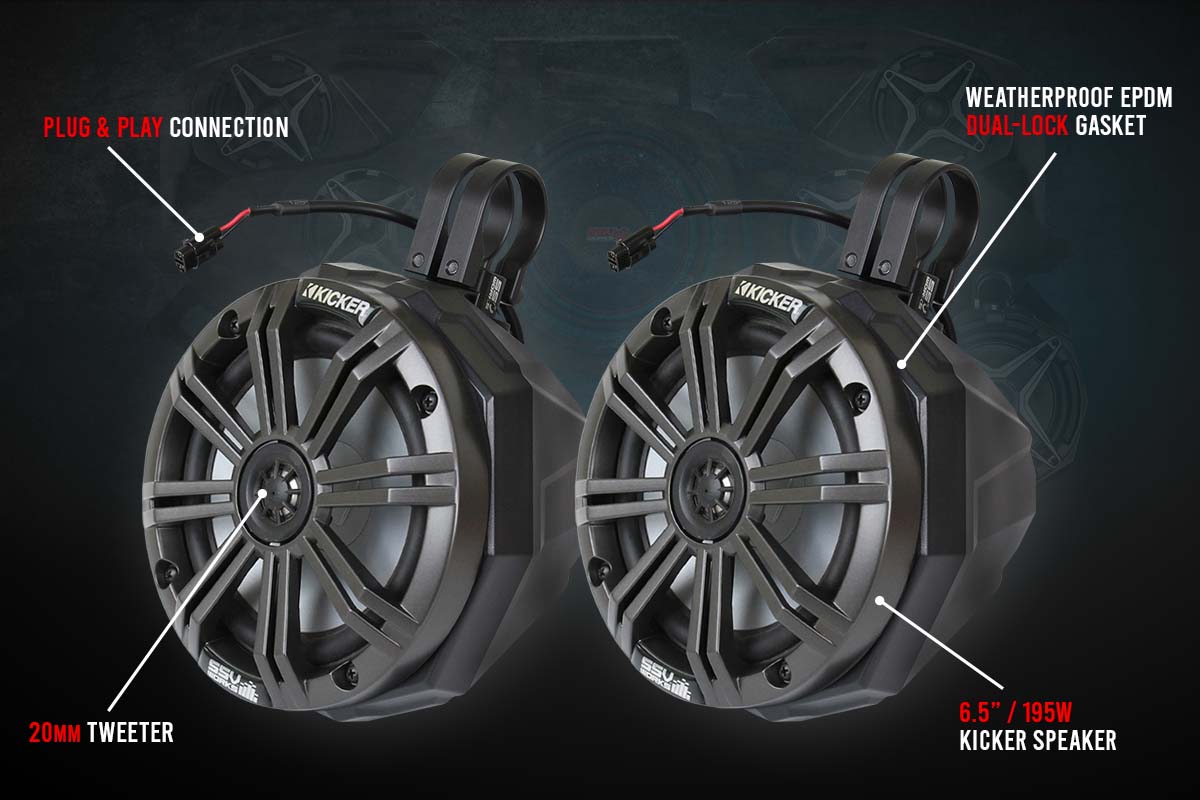 2014-2023 Polaris RZR Complete Kicker 5-Speaker Plug-&-Play System for Ride Command - OffRoad HQ