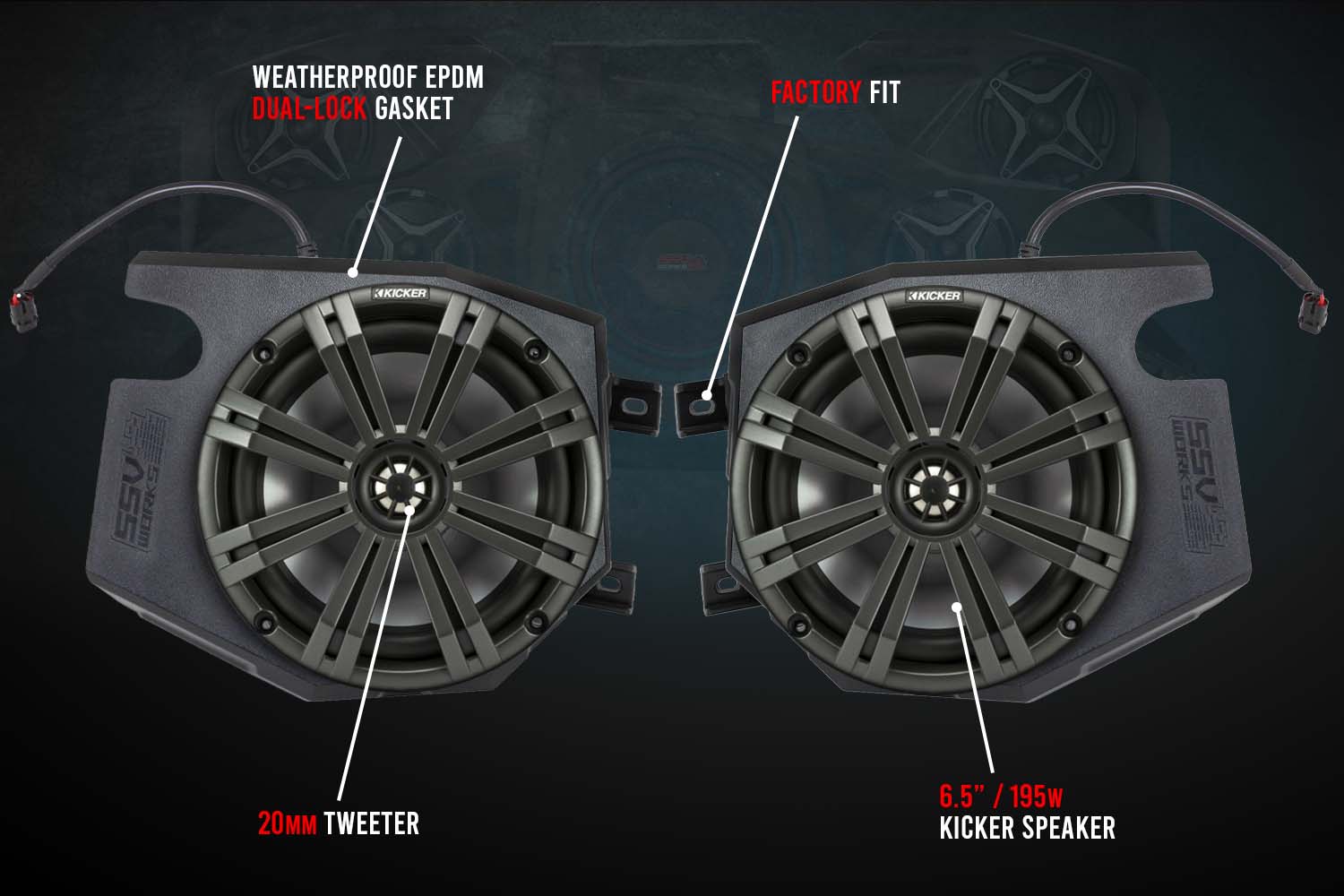 2014-2023 Polaris RZR Front Kick 6.5" Speaker Pods - OffRoad HQ