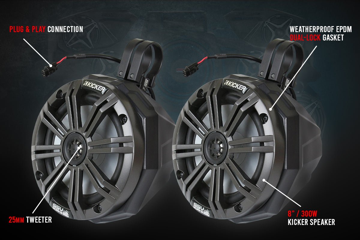 2014-2023 Polaris RZR Phase X Kicker 5-Speaker Plug-&-Play System for Ride Command - OffRoad HQ