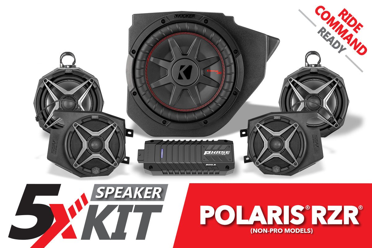 2014-2023 Polaris RZR Phase X SSV 5-Speaker Plug-&-Play System for Ride Command - OffRoad HQ