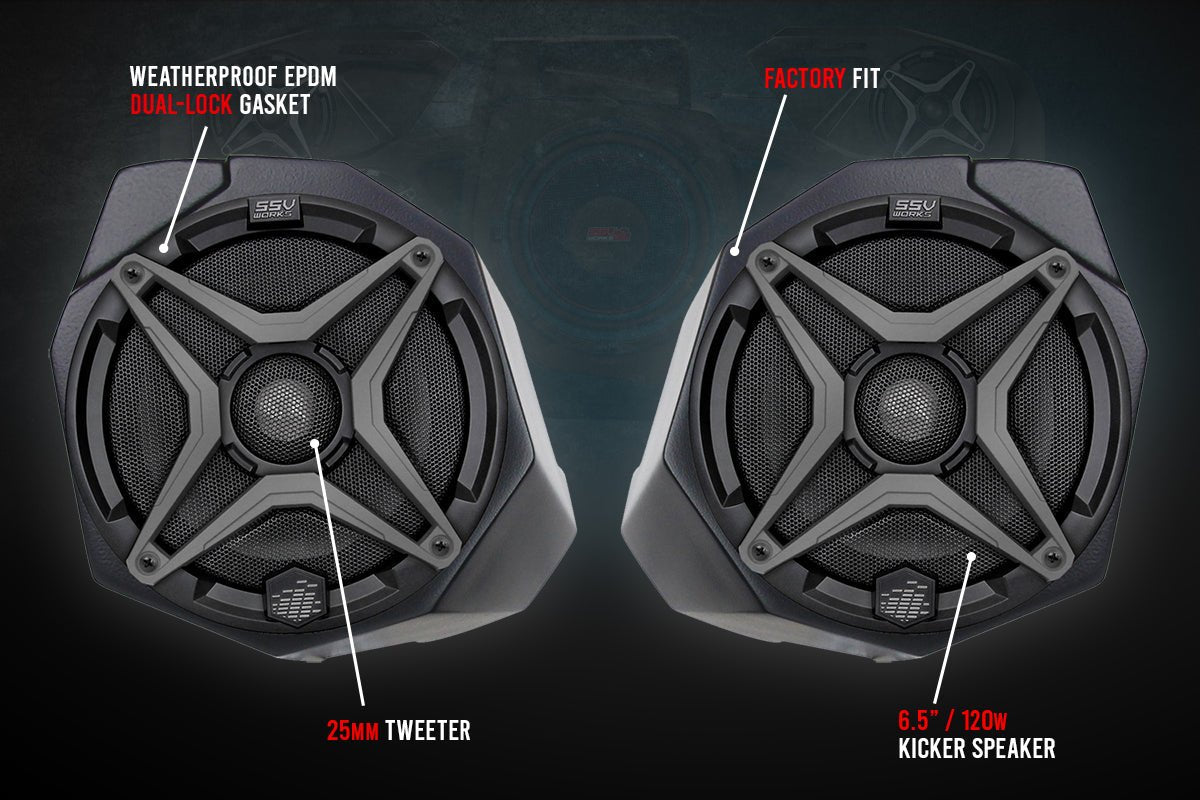 2017-2022 CanAm X3 6.5" Front-Kick Speaker-Pods - OffRoad HQ
