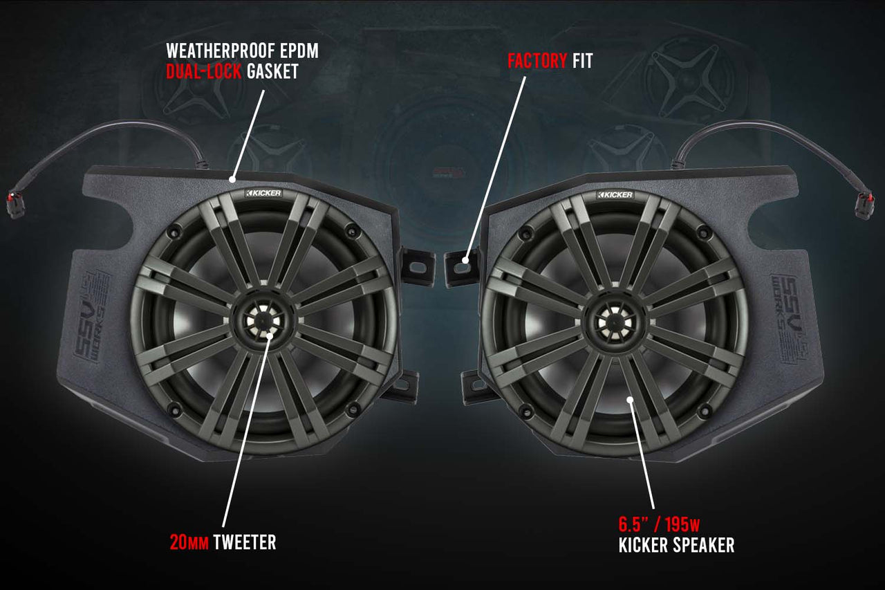 2019-2022 Polaris RZR Kicker 2-Speaker Plug-&-Play System for Ride Command - OffRoad HQ