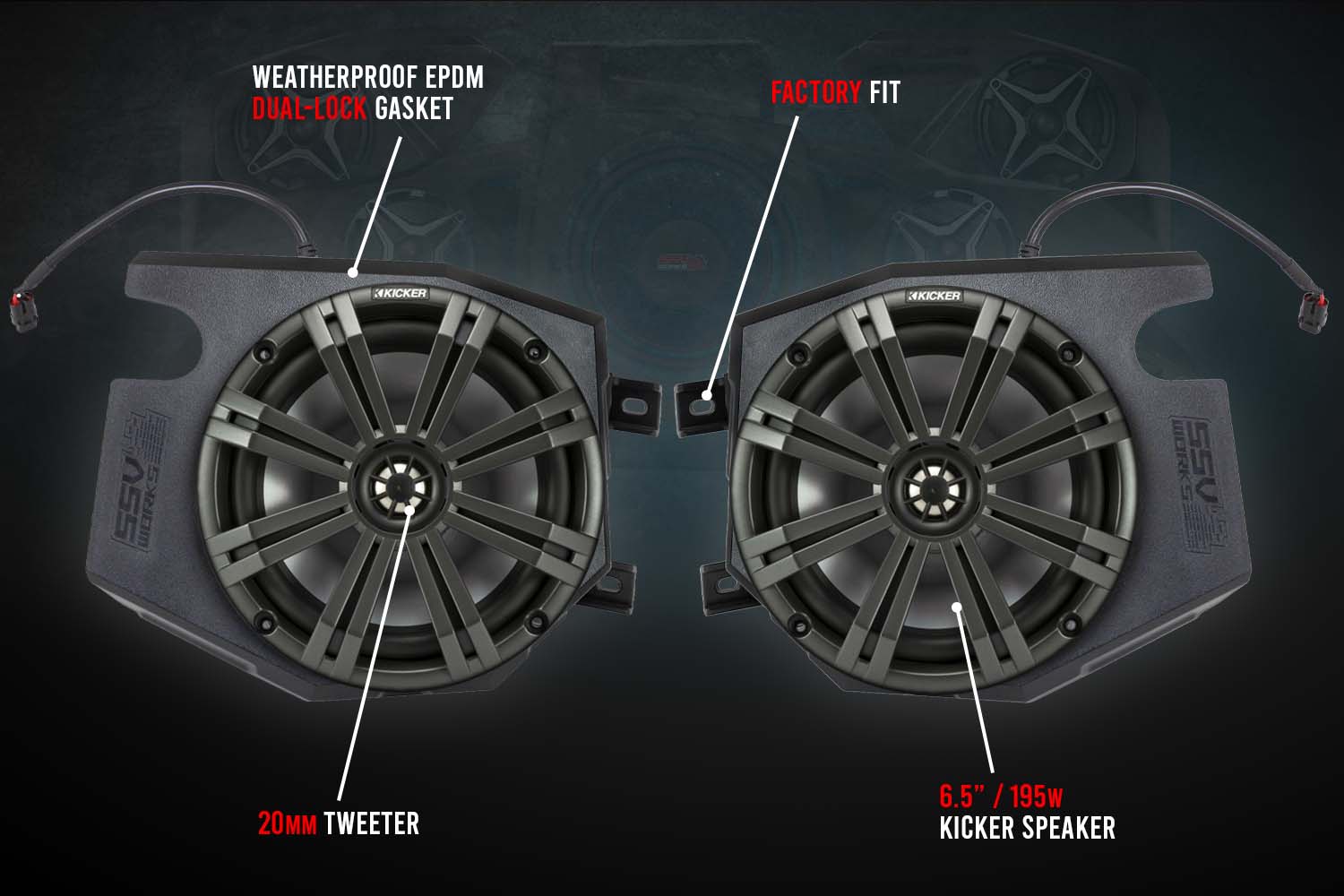 2019-2022 Polaris RZR Kicker 2-Speaker Plug-&-Play System for Ride Command - OffRoad HQ