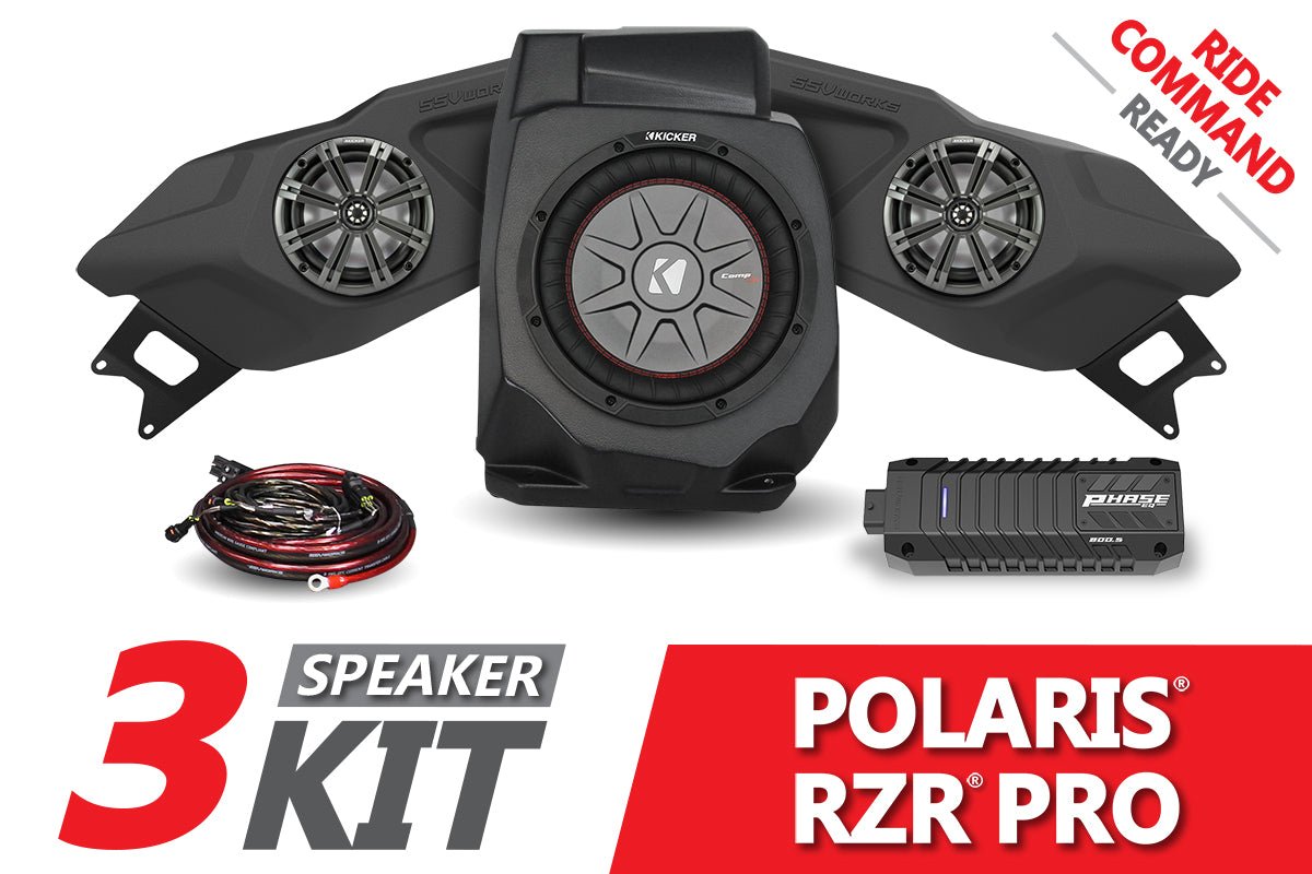 2020-2023 Polaris RZR Pro Kicker 3-Speaker Plug-&-Play System for Ride Command - OffRoad HQ