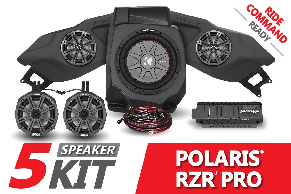 2020-2023 Polaris RZR Pro Kicker 5-Speaker Plug-&-Play System for Ride Command - OffRoad HQ