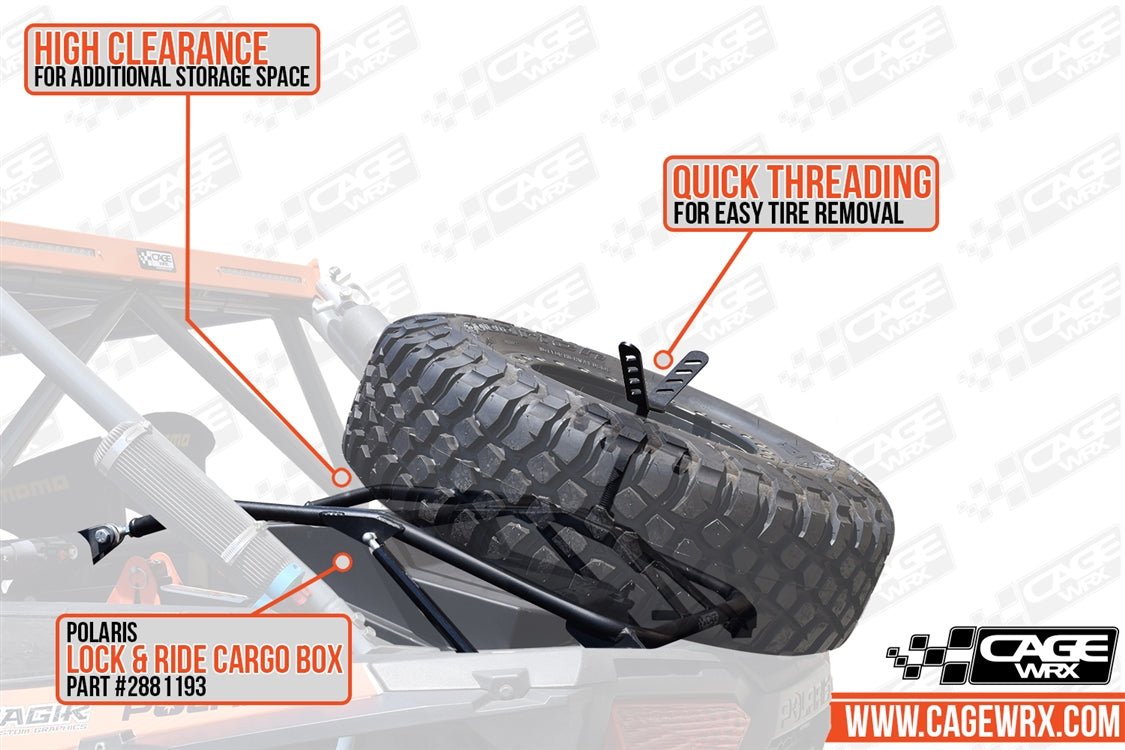 RZR XP 1000/Turbo S Spare Tire Carrier - High - OffRoad HQ