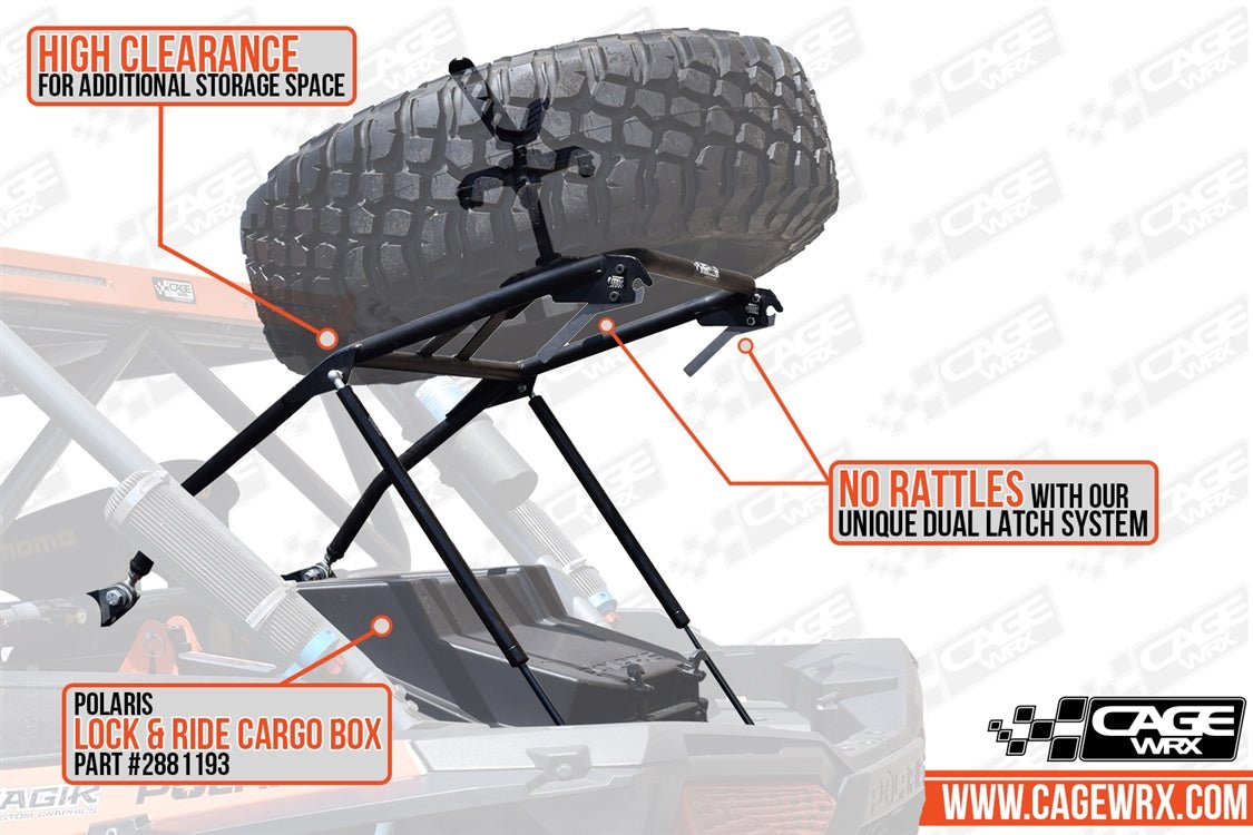 RZR XP 1000/Turbo S Spare Tire Carrier - High - OffRoad HQ