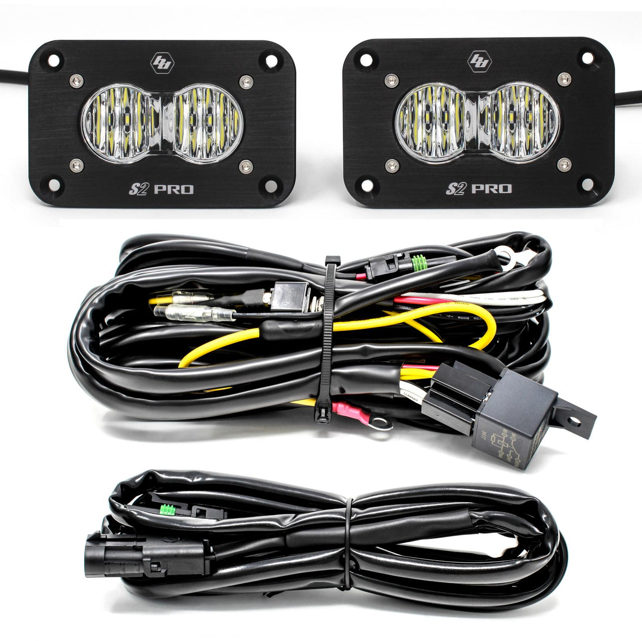 S2 Pro Black Flush Mount LED Light Pod Reverse Kit - Universal - OffRoad HQ