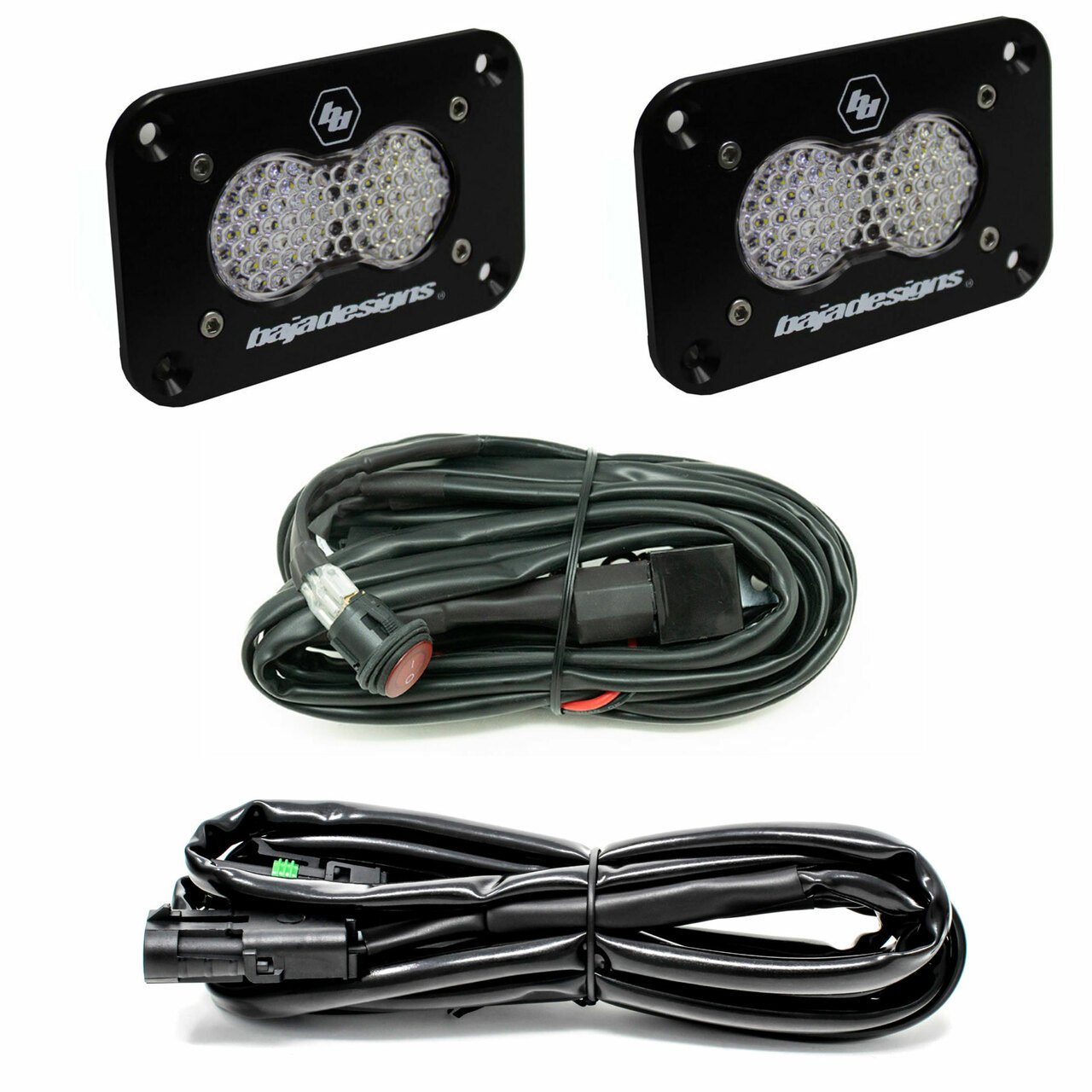 S2 Sport Black Flush Mount LED Light Pod Reverse Kit - Universal - OffRoad HQ