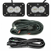 S2 Sport Black Flush Mount LED Light Pod Reverse Kit - Universal - OffRoad HQ