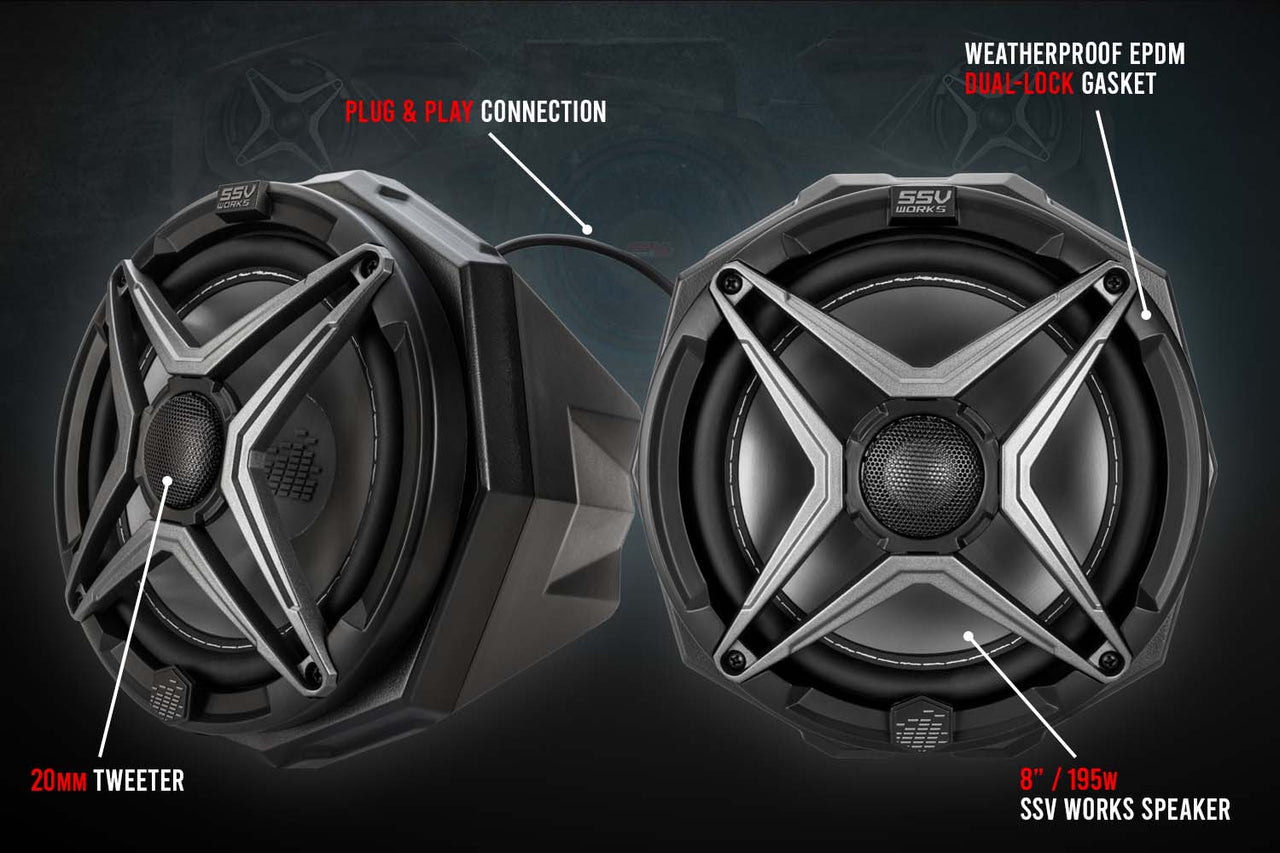 Universal 8in Cage-Mount Speaker-Pods - OffRoad HQ