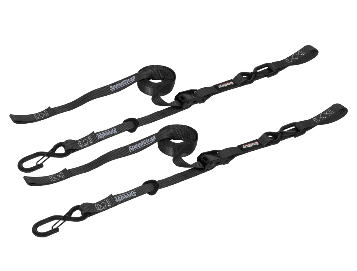 1″ X 10′ CAM-LOCK TIE DOWN WITH SNAP S-HOOKS AND SOFT-TIE (2 PACK)