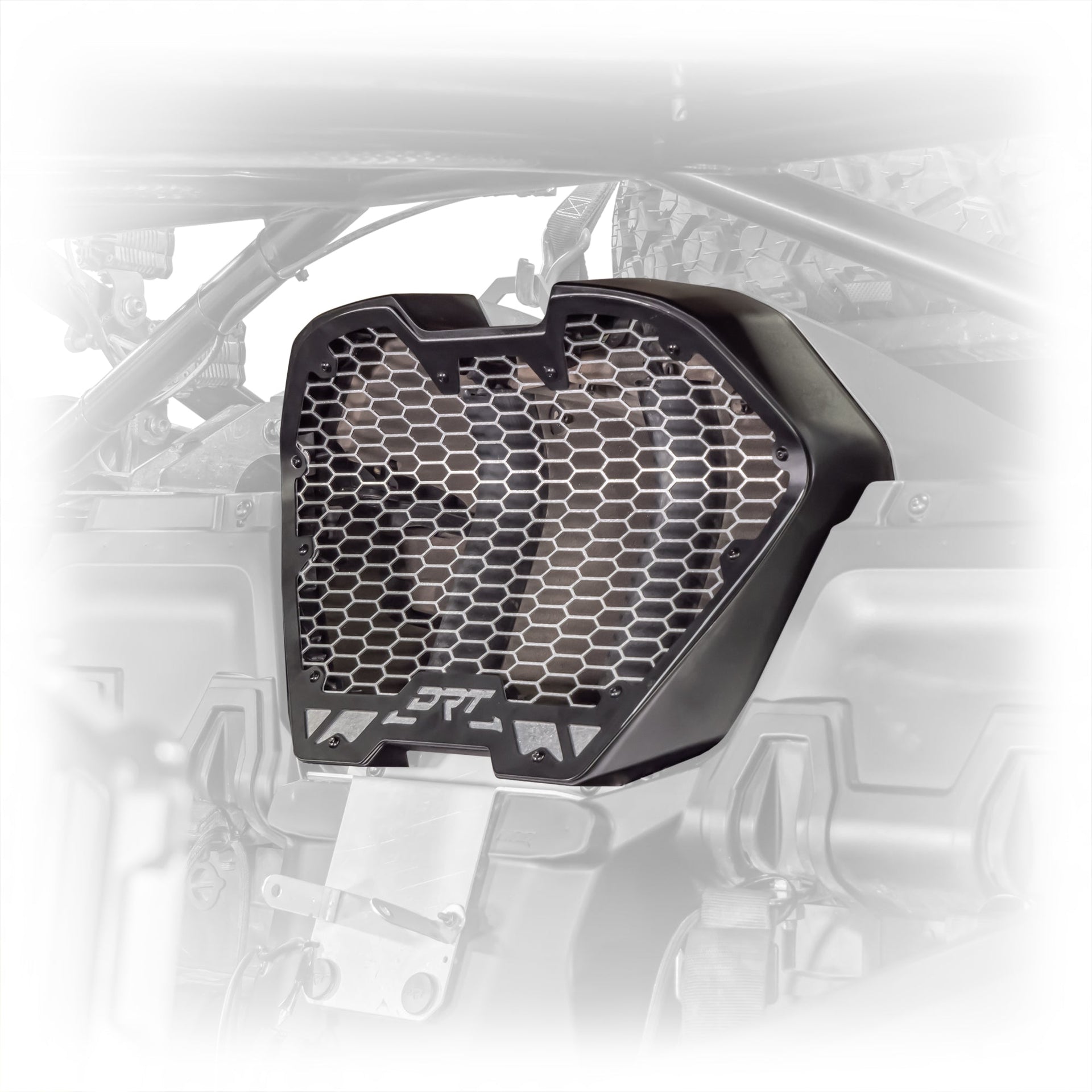 Laser cut aluminum vent panel aligned to grille frame