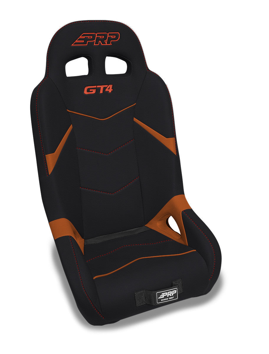 PRP GT4 Rear Suspension Seat for Polaris RZR XP4 / PRO XP4 / PRO R4 / Turbo R4 - Black & Orange