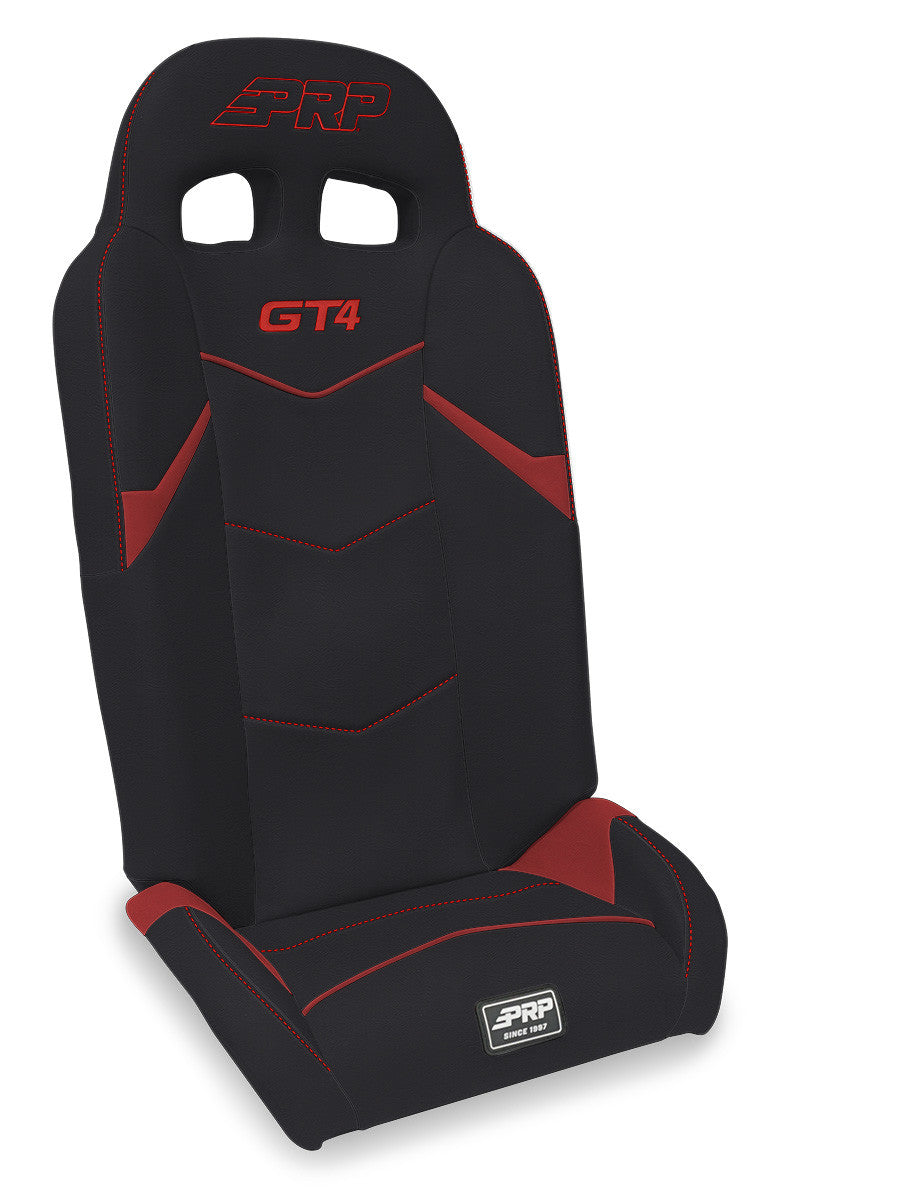 PRP GT4 Fold Flat Rear Suspension Seats for Polaris RZR PRO XP4, PRO R4, Turbo R4 (Pair) - Black & Red