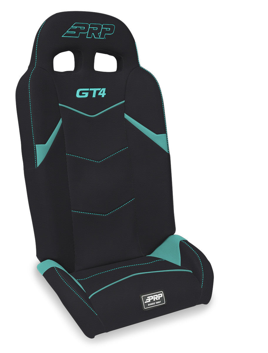 PRP GT4 Fold Flat Rear Suspension Seats for Polaris RZR PRO XP4, PRO R4, Turbo R4 (Pair) - Black & Teal