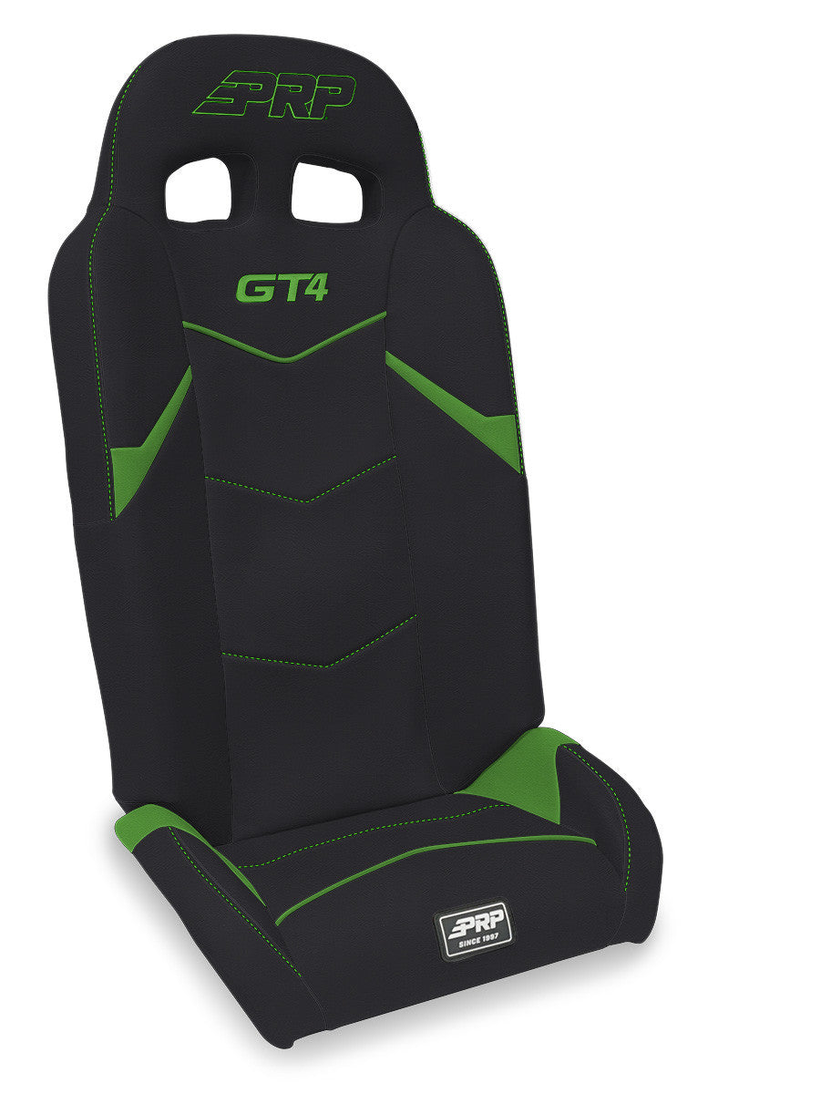 PRP GT4 Fold Flat Rear Suspension Seats for Polaris RZR PRO XP4, PRO R4, Turbo R4 (Pair) - Black & Green