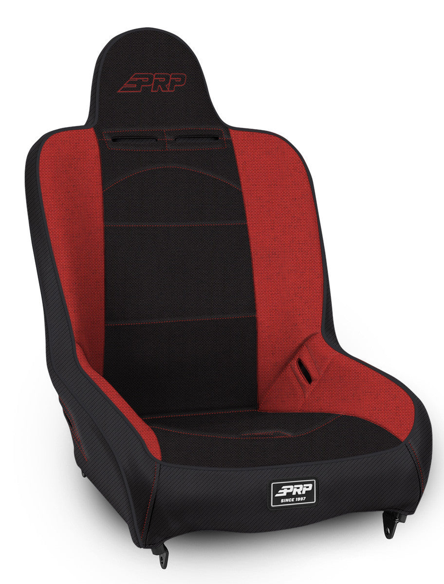 PRP Premier High Back Suspension Seat - Black & Red Tweed