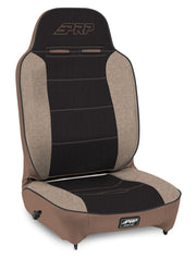 PRP Enduro High Back Reclining Suspension Seat - Driver Side; Tan & Black