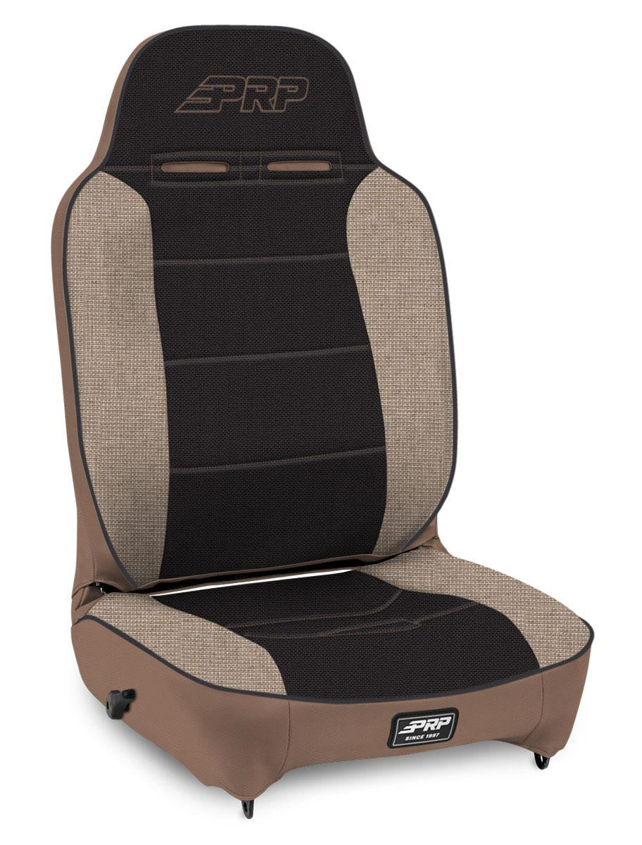 PRP Enduro High Back Reclining Suspension Seat - Passenger Side; Tan & Black
