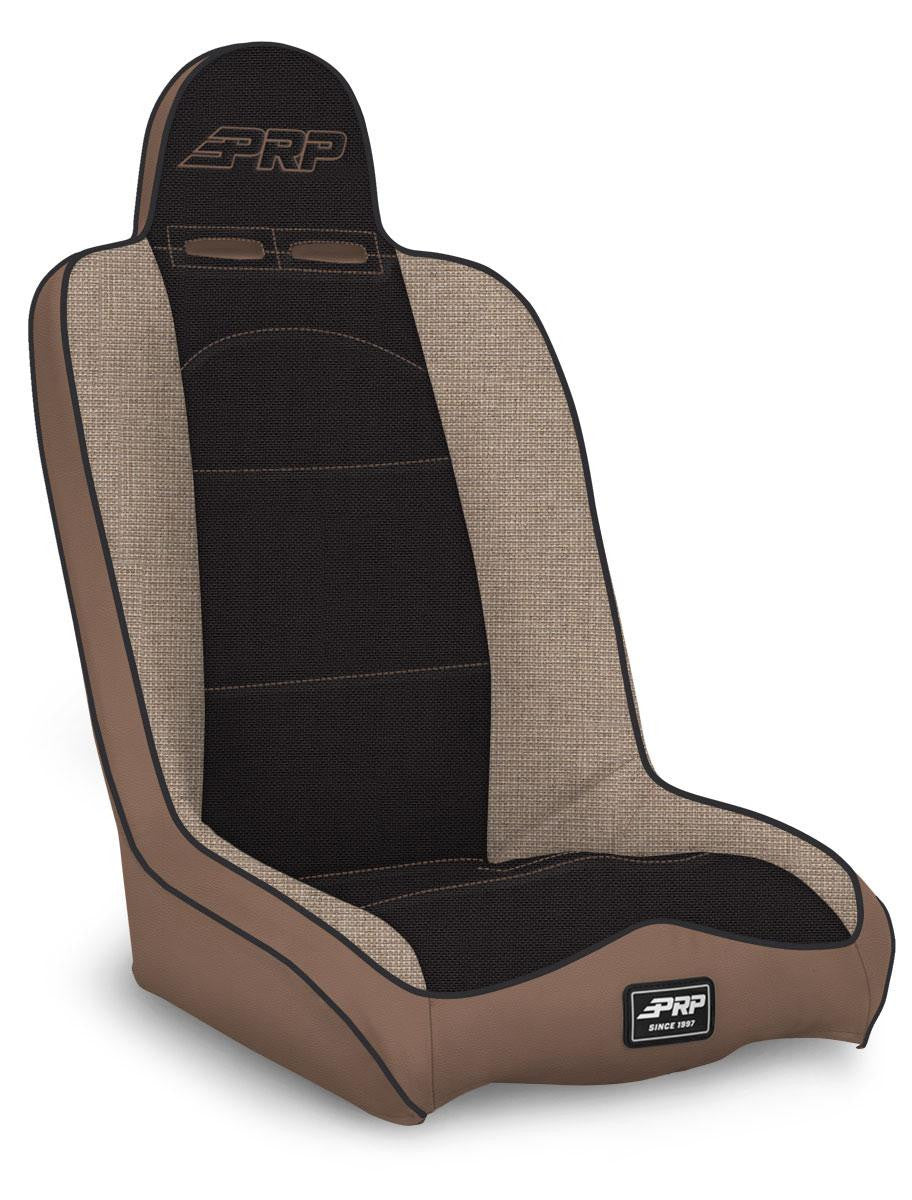 PRP Daily Driver High Back Suspension Seat - Tan & Black Tweed