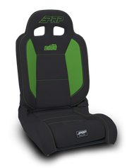 PRP EnduroDaily Reclining Suspension Seat - Black & Green Vinyl, Passenger