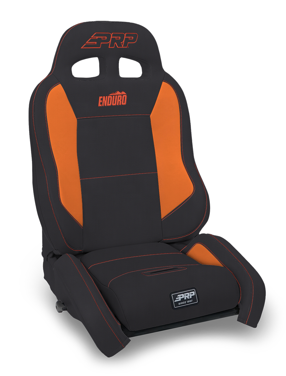 PRP EnduroCrawl Reclining Suspension Seat - Black & Orange Vinyl, Passenger