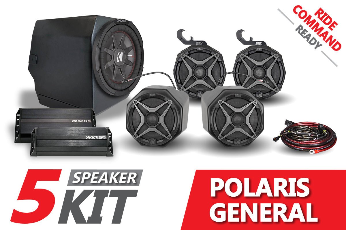 2016-2020 Polaris General SSV Works 5-Speaker Plug-&-Play System for Ride Command - OffRoad HQ