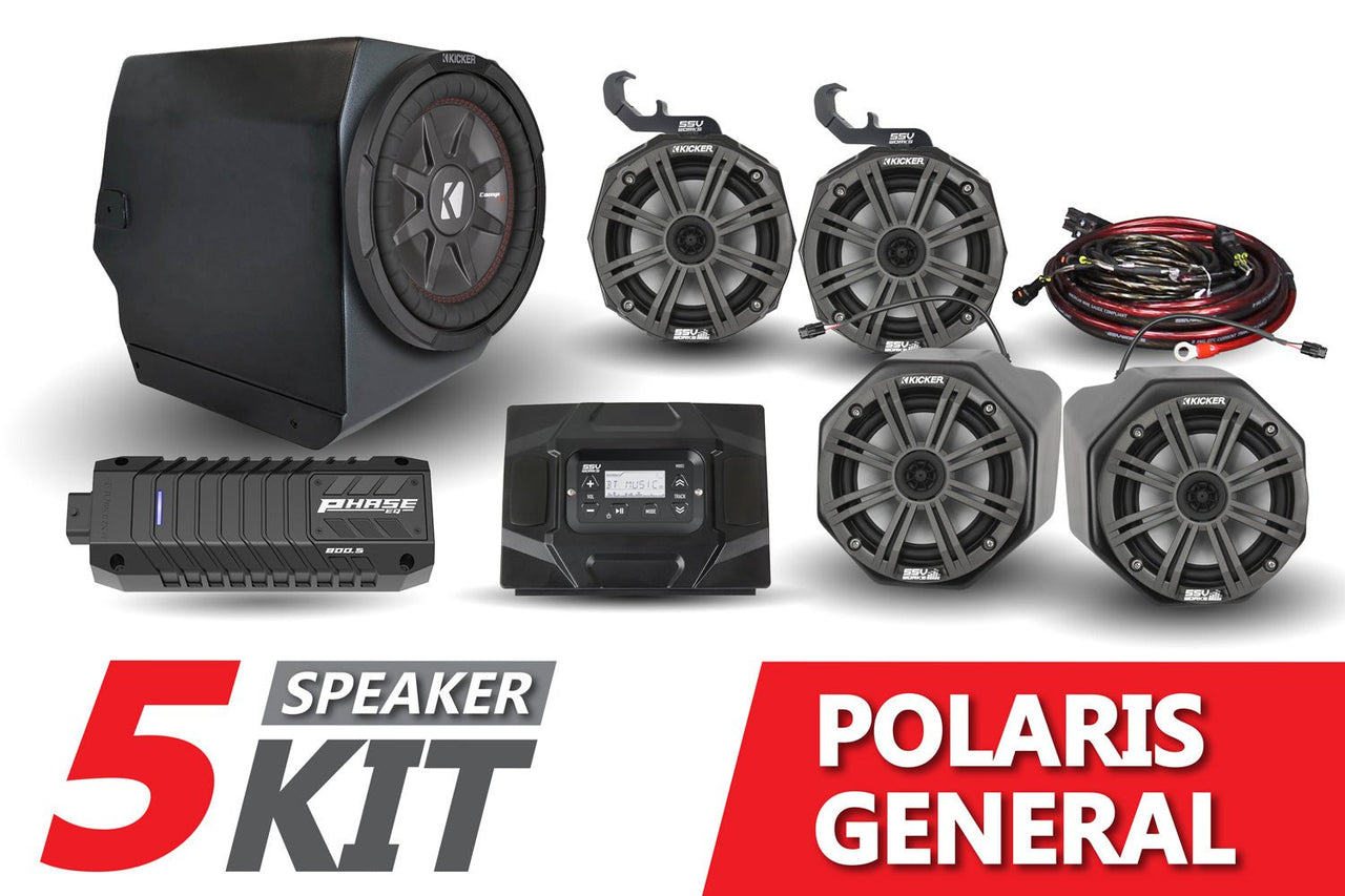 2016-2022 Polaris General Complete Kicker 5-Speaker Plug-&-Play System - OffRoad HQ