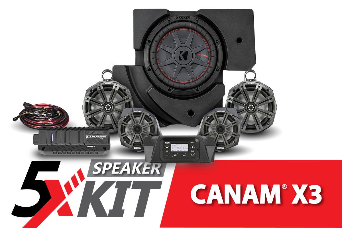 2017-2023 CanAm X3 Complete Kicker 5-Speaker Phase X Plug-and-Play System - OffRoad HQ
