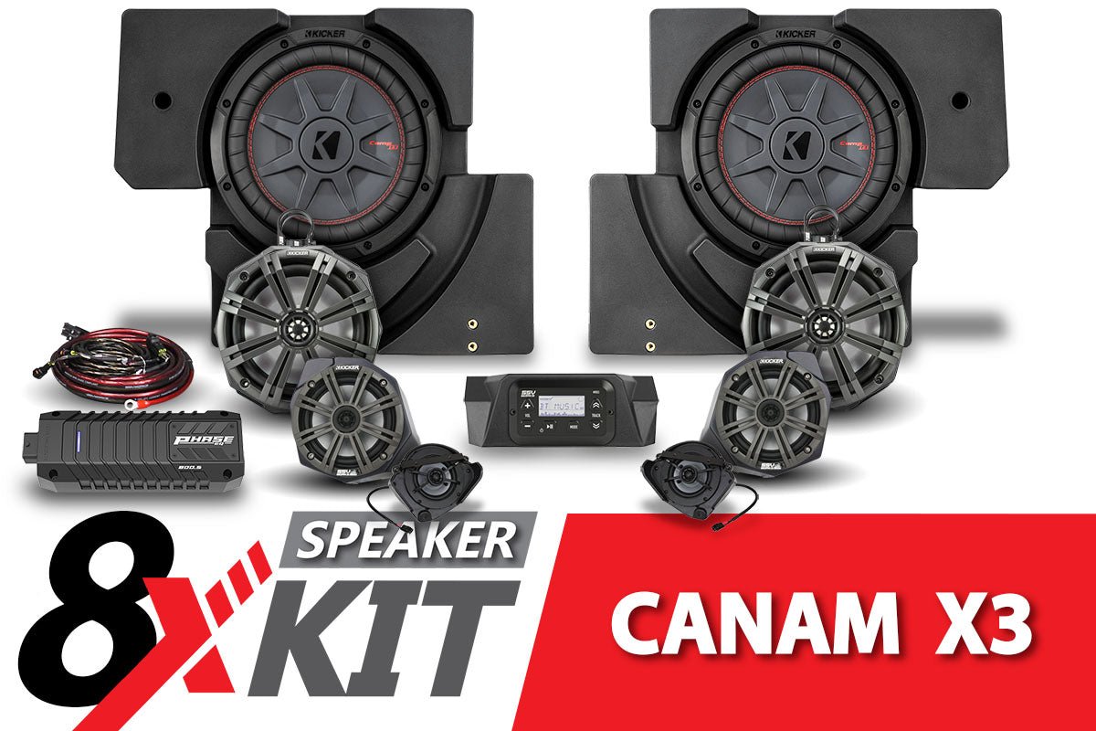 2017-2023 CanAm X3 Phase X Kicker 8-Speaker Plug-and-Play System - OffRoad HQ