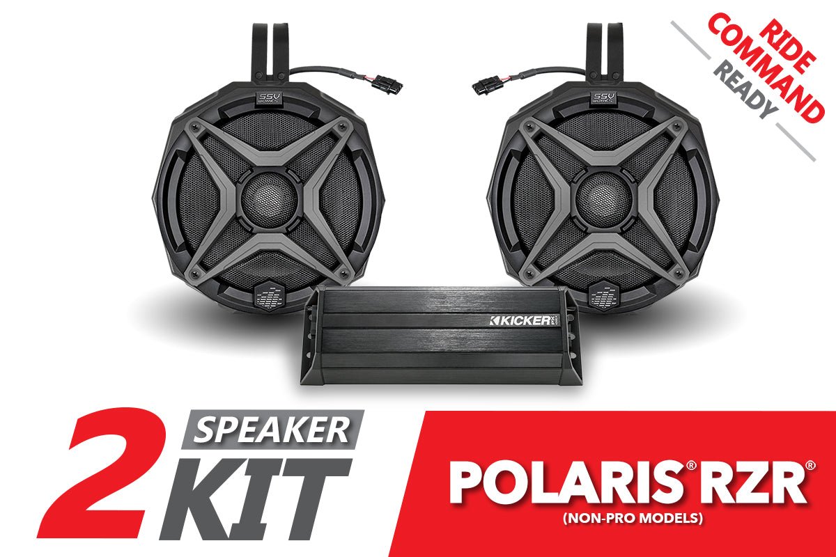 2019-2022 Polaris RZR SSV Works 2-Speaker Cage-Mounted Plug-&-Play System for Ride Command - OffRoad HQ