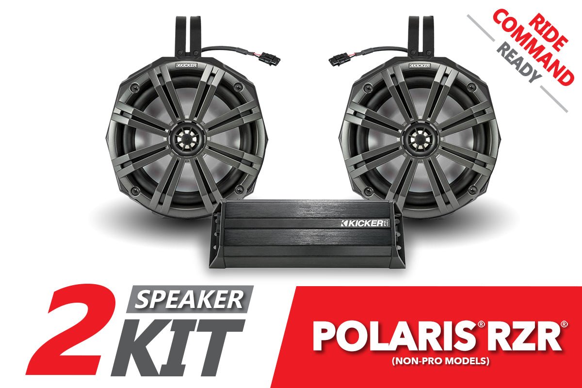 2019-2023 Polaris RZR Kicker 2-Speaker Cage-Mounted Plug-&-Play System for Ride Command - OffRoad HQ