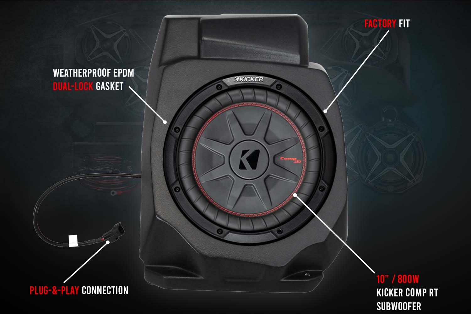 2020-2023 Polaris RZR Pro Kicker 3-Speaker Plug-&-Play System for Ride Command - OffRoad HQ