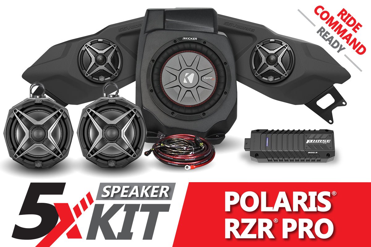 2020-2023 Polaris RZR Pro Phase X SSV 5-Speaker Plug-&-Play System for Ride Command - OffRoad HQ