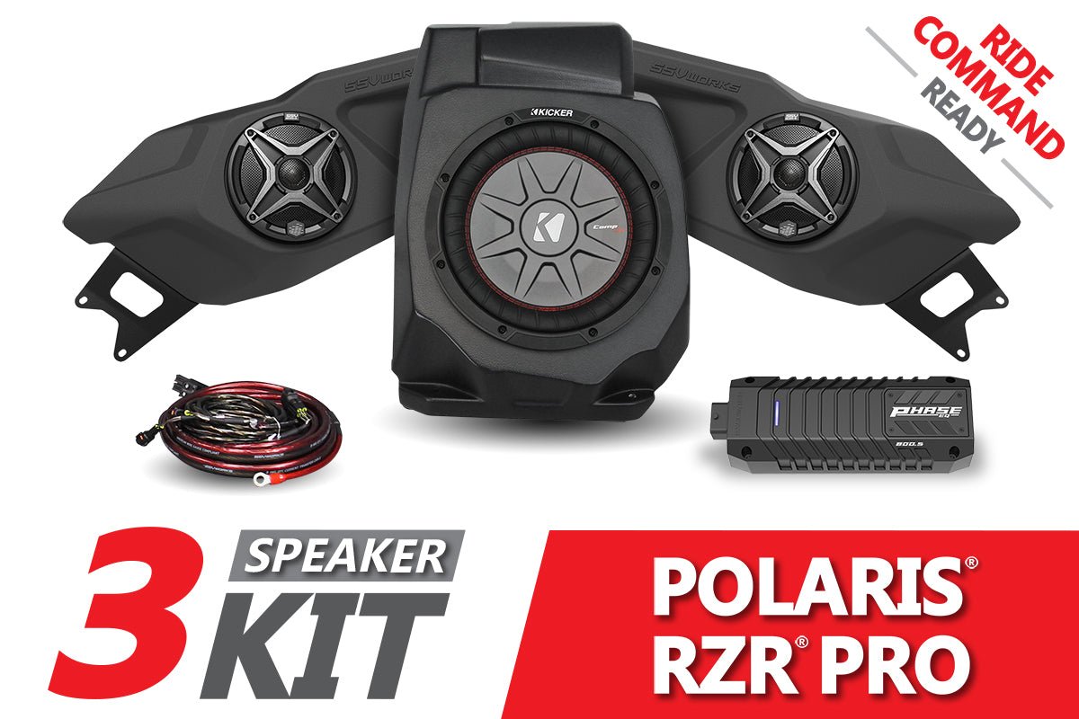 2020-2023 Polaris RZR Pro SSV 3-Speaker Plug-&-Play System for Ride Command - OffRoad HQ