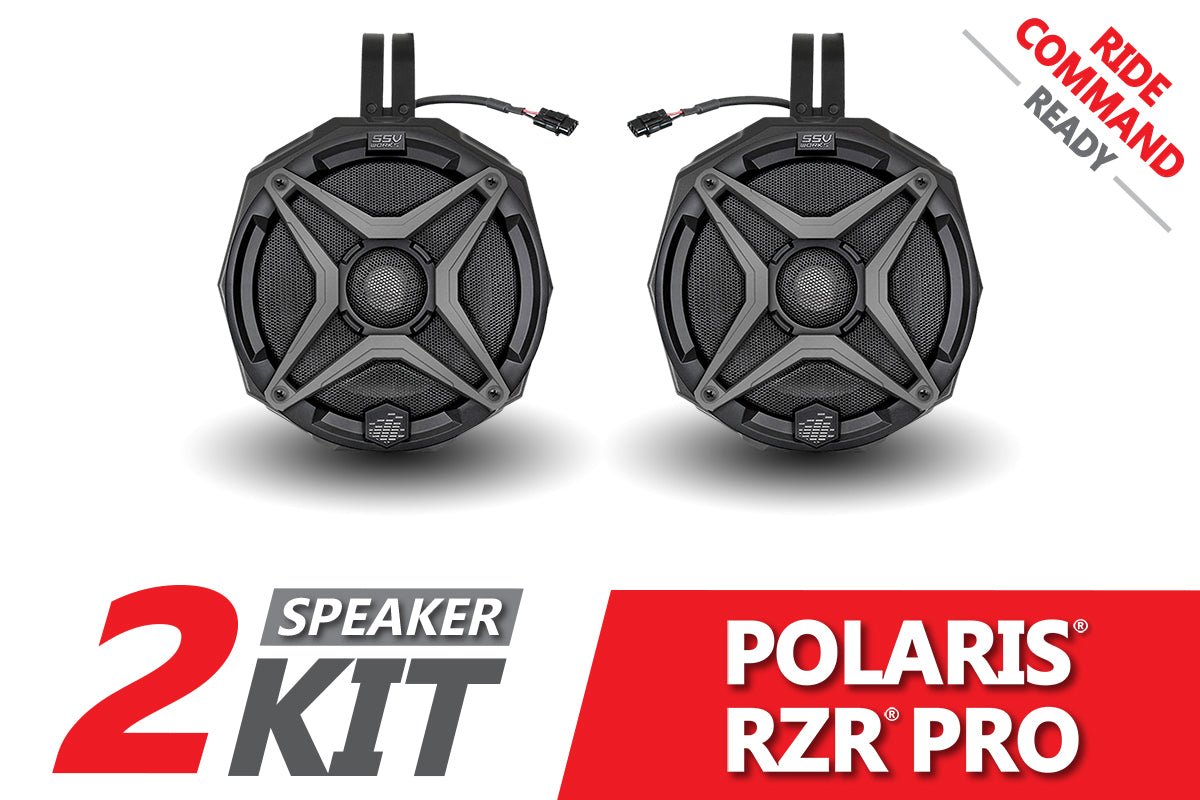 2021-2023 Polaris RZR Pro 6.5in Cage-Mount Plug-&-Play Speaker-Pods for Ride Command - OffRoad HQ
