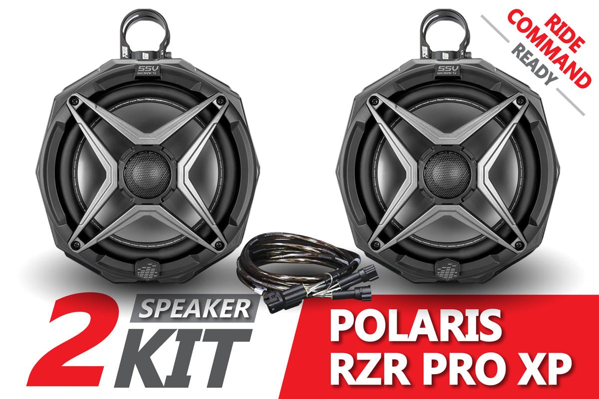 2021-2023 Polaris RZR Pro 8in Cage-Mounted Speaker Pods for Ride-Command - OffRoad HQ