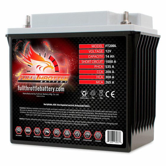FT200L Full Throttle High-Performance AGM Battery - OffRoad HQ