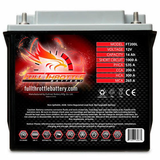 FT200L Full Throttle High-Performance AGM Battery - OffRoad HQ