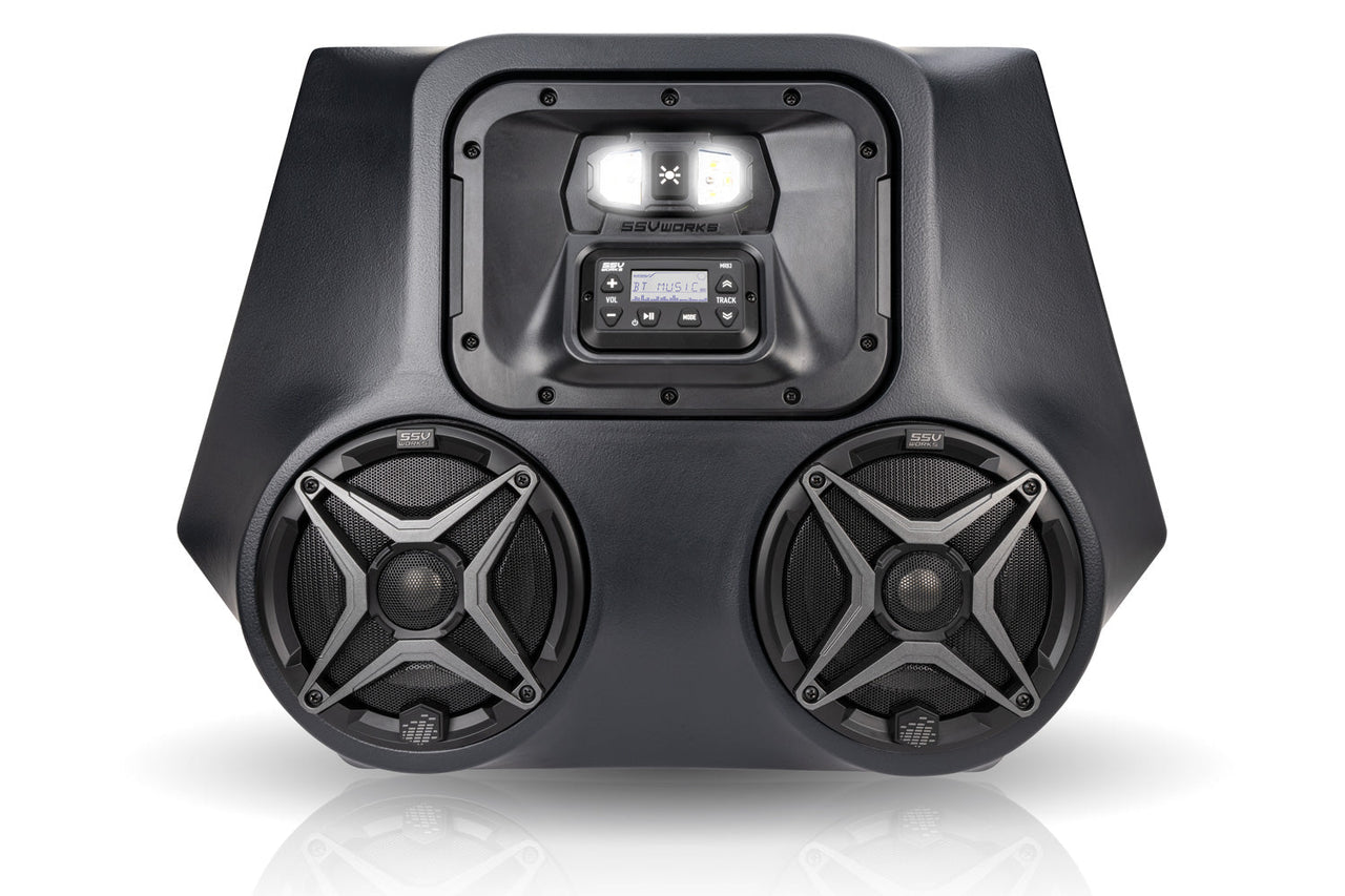 Polaris RZR 570/800/900 2-Speaker Overhead Weather proof Audio-System w/Dome Light - OffRoad HQ