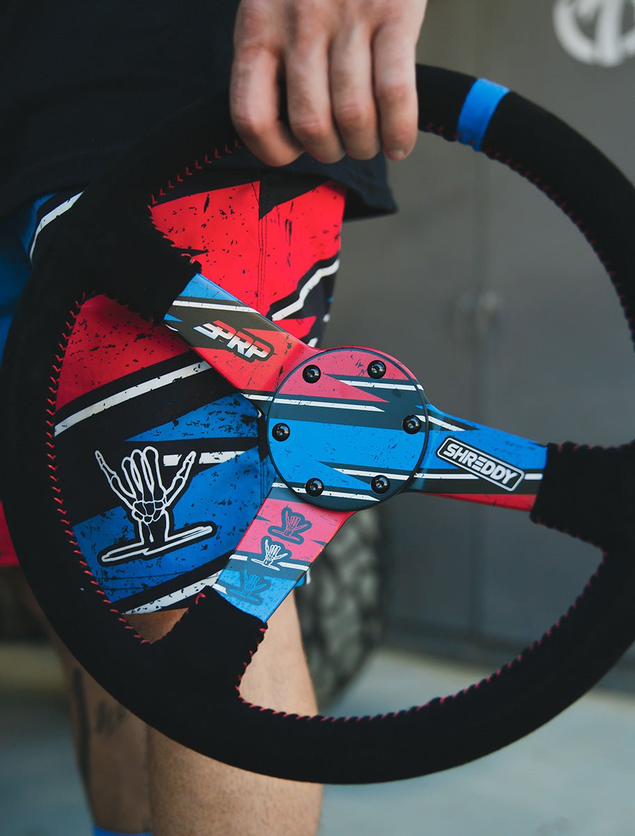 PRP X SHREDDY SHRED WHITE AND BLUE DEEP DISH STEERING WHEEL - OffRoad HQ