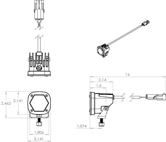 S1 White Laser Auxiliary Light Pod Pair - Universal - OffRoad HQ